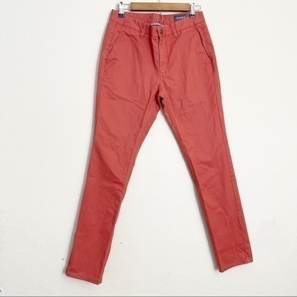 Bonobos Mid Rise Skinny Jeans Men Size 30 Coral Pockets